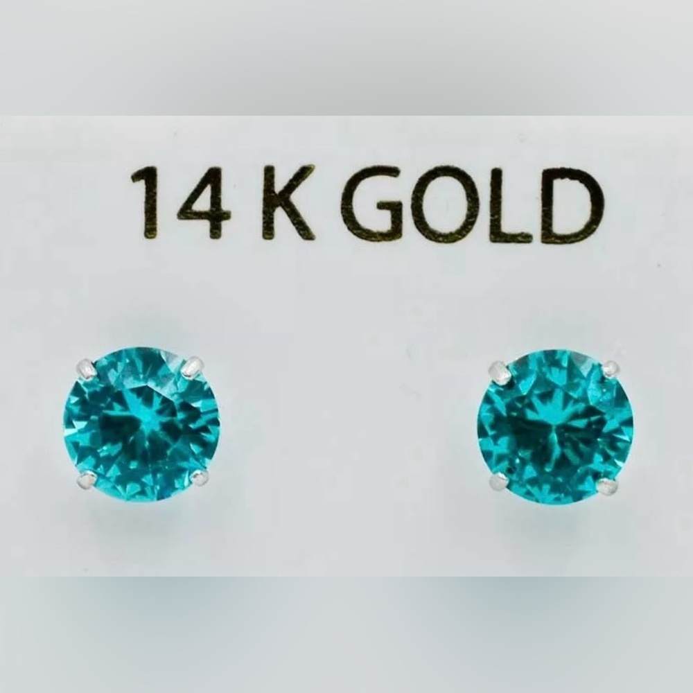 14kt white gold and Paraiba tourmaline stud earrings